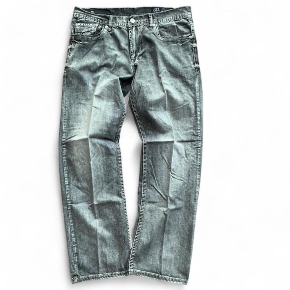 Retro Streetwear Relaxed Straight Fit Gray Jeans